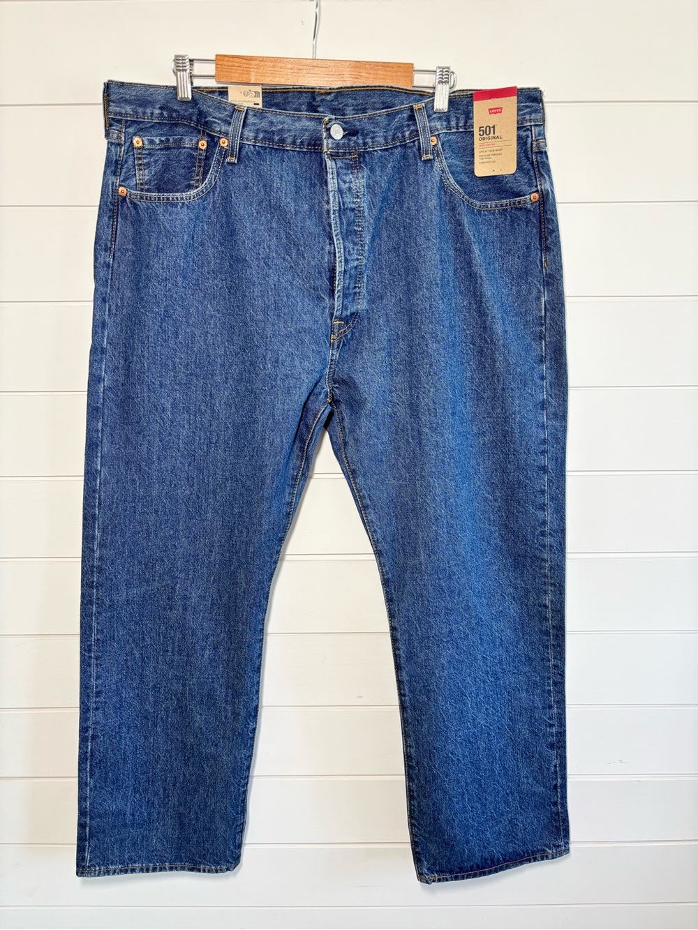 Levi's 501 Original Fit Straight Leg Men’s Jeans - Dark Blue Size 42x30